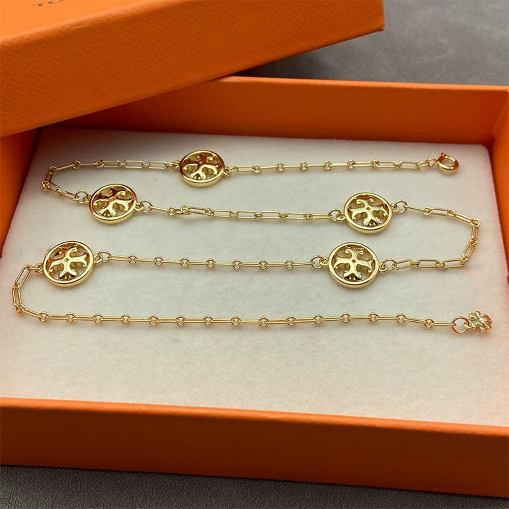Tory Burch Round Letter Pendant Necklace